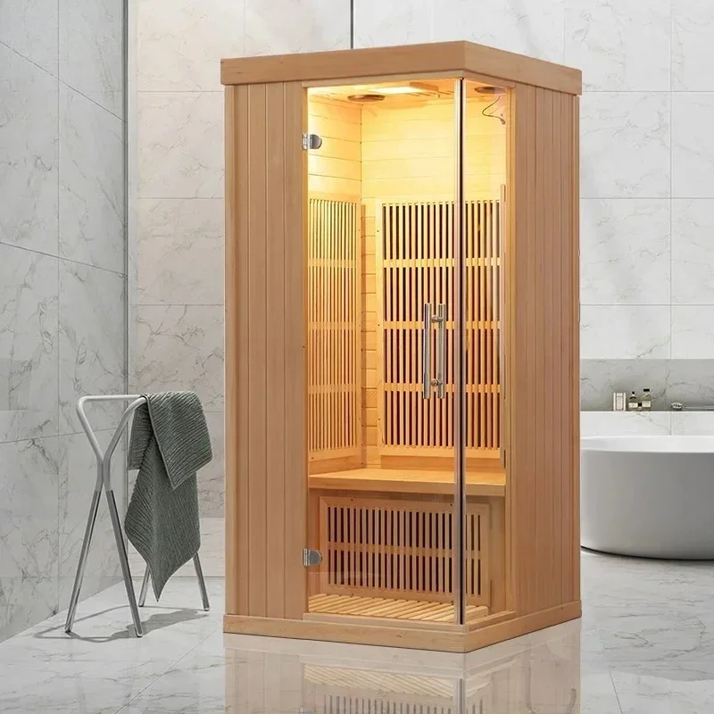 

new style Red light wave sweat sauna room Carbon crystal heating plate Wooden household tourmaline physiotherapy sweat ro