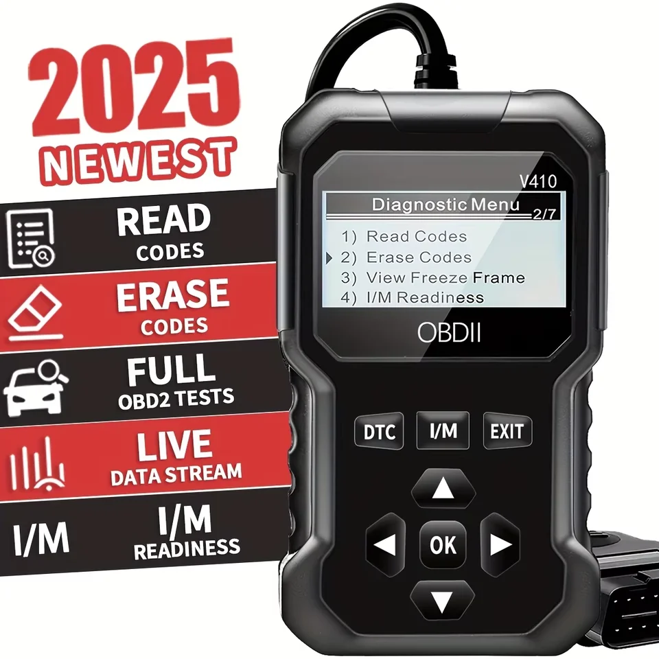 OBD2 스캐너 즉시 고장 코드 판독기 및 전압 검사기 | OBDII/CAN 전체 시스템 진단 | 10초 고장 분석