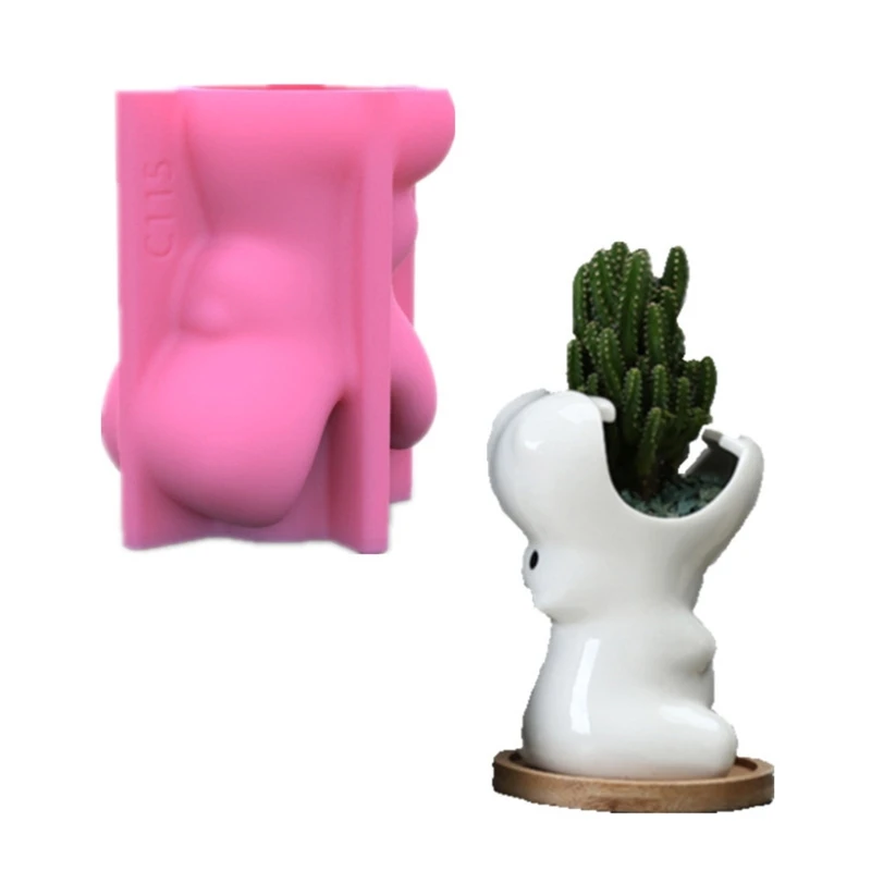 

Hippo Open Mouth for Creative Pen Holder Gypsum Silicone Molds Storage Box Mold for Making Succulent Plant Holder Flower