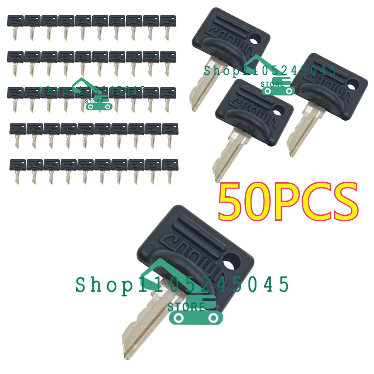 50 Pcs New 107151-001 089216-001 Ignition Key Compatible with Crown Forklift PE3000 PE4000