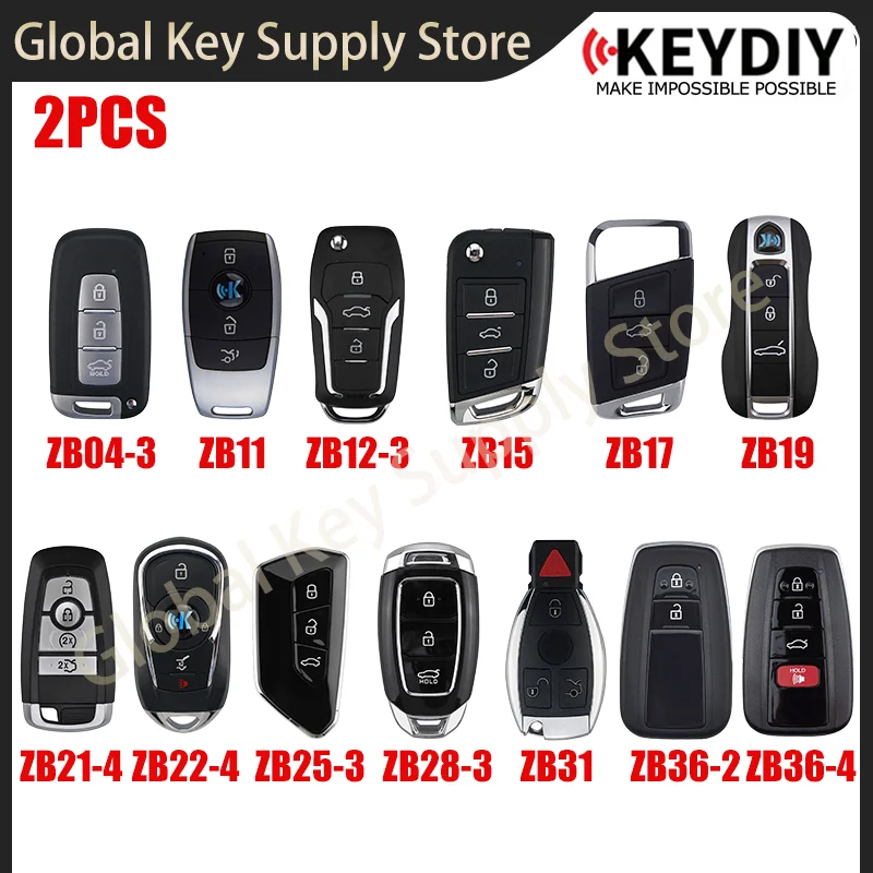 2PCS KEYDIY ZB04-3 ZB11 ZB12-3 ZB15 ZB17 ZB19 ZB21-4 ZB22-4 ZB25-3 ZB28-3 ZB31 ZB36-2 ZB36-4