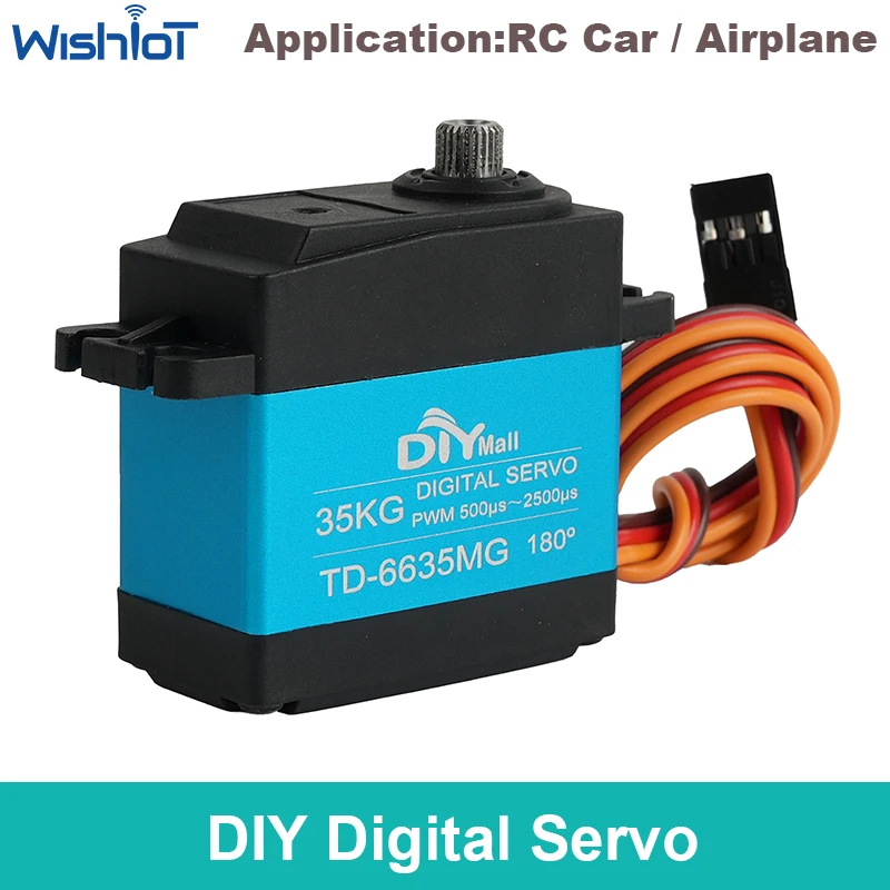 

35KG Metal Digital Servo 4.8-8.4V TD-6635MG Carbon Brush Motor 180/270/360 Degree Steering Gear Servos Toy Parts Power Functions