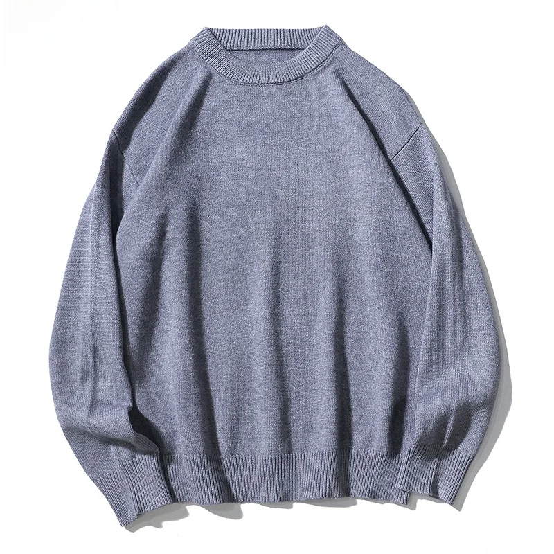

Trendy Loose round Ne Knitwear Men's Winter Youth Versatile Color Warm Casual Sle Polyester Fiber Long Sve Sweater