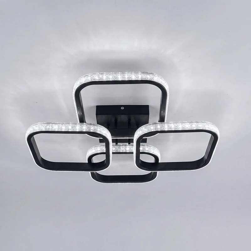 Modern LED Ceiling Light - Three Color Dimmable 3000K-6500K Crystal-Style Lamp for Bedroom Living Room Kitchen Dining Room