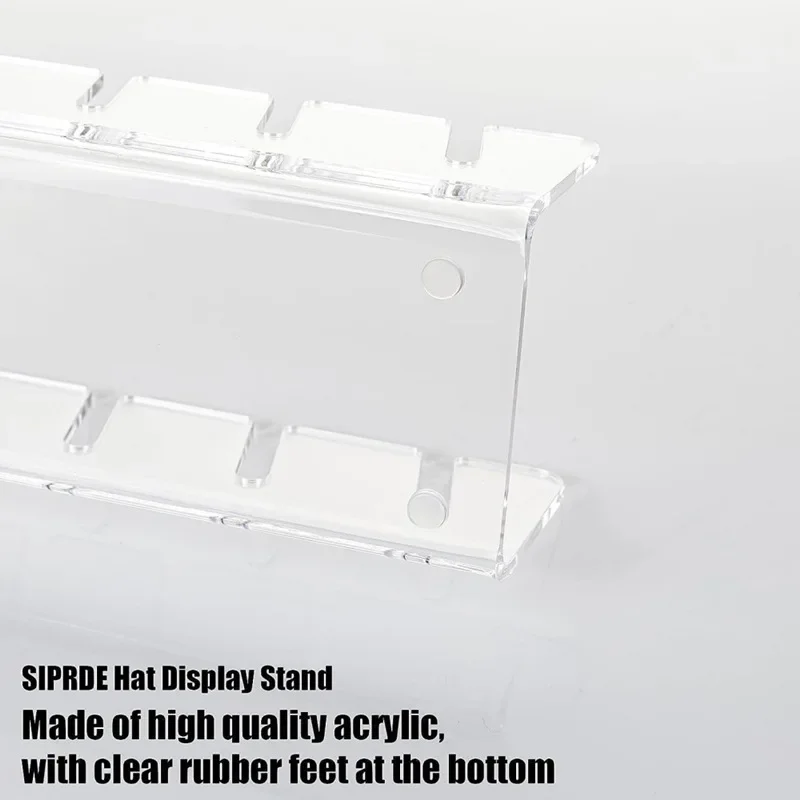 1PC 7-Holes Baseball Cap Display Rack Durable Clear Acrylic Hat Holder for Home Closet Storage Organization Stores Decoratio