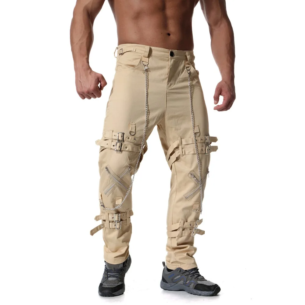 2023 Nieuwkomers Mannen Mode Hip Hop Joggers Punk Rock Cargo Broek Ritsen Streetwear Mannen Vinatge Broek Drop Verzending ABZ182