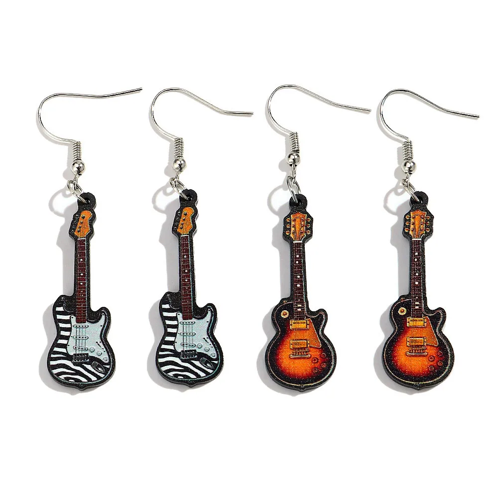 

Punk Retro Guitar Acrylic Drop Earrings for Women Creative Personalized Rock Music Festival Earring Fun Jewelry Accessories Gift