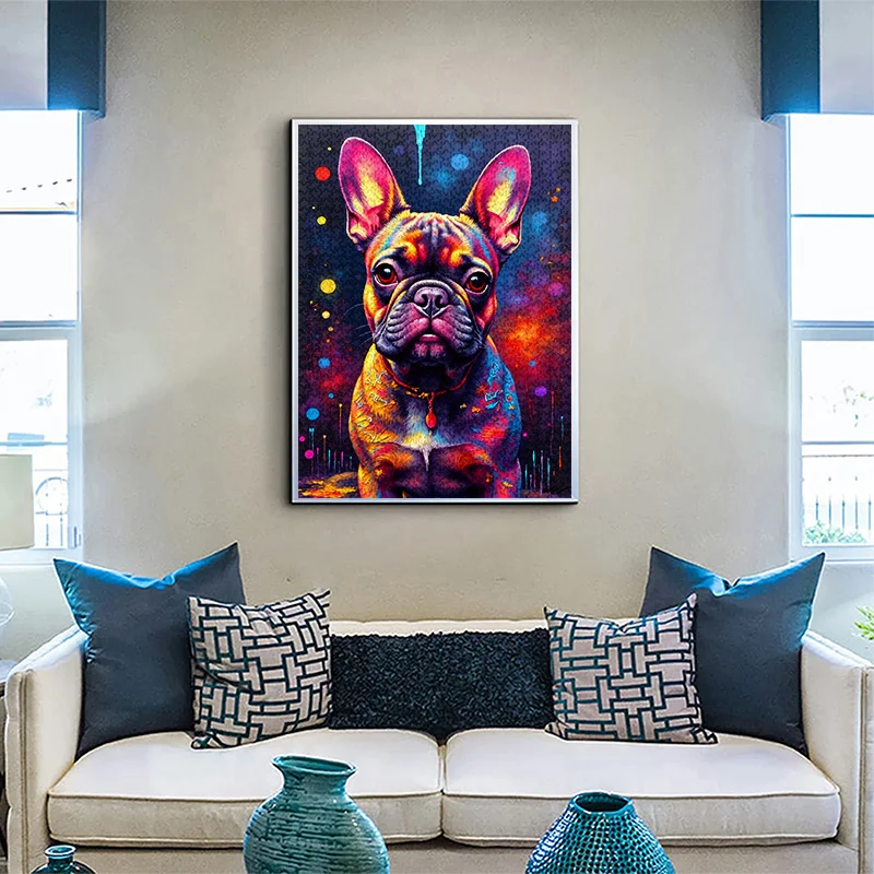 จิ๊กซอว์กระดาษรูปสุนัขเรนโบว์ดูเดิล 1000 ชิ้น ของเล่นจิ๊กซอว์ขนาดใหญ่สำหรับผู้ใหญ่ เกมเสริมสร้างความสัมพันธ์ในครอบครัว ของตกแต่ง DIY ฝึกสมอง