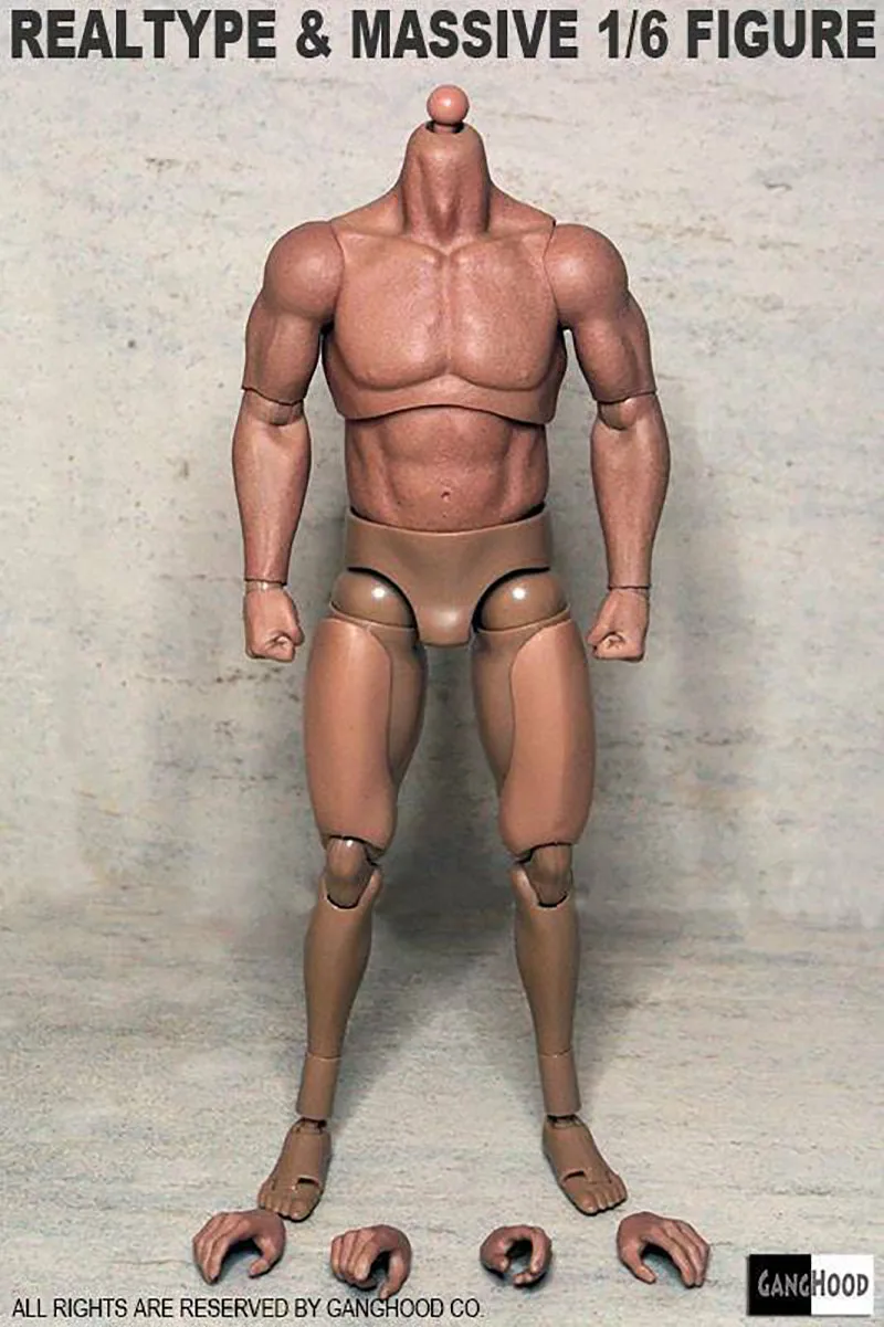 1:6 Soldier GANGHOOD Muscular And Strong Soldier Body Suitable For Villains Arnold And Other Dolls Model In Stock