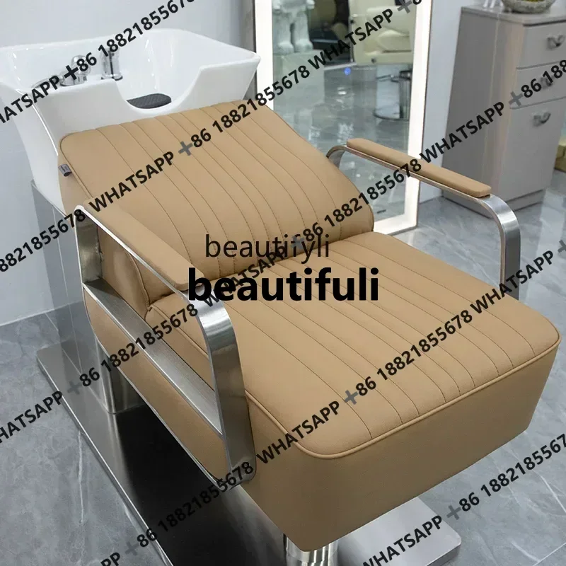 Shampoo Chair for Hair Salon Flushing Bed Thai Lying Completely Ceramic Basin Half-Lying Bed Massage Couch