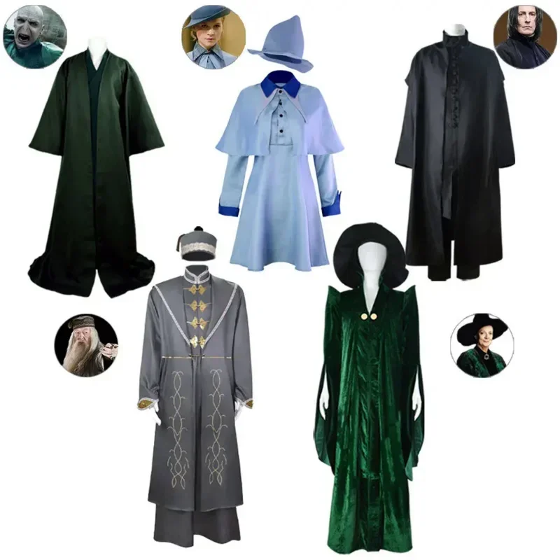Костюм для косплея Hogwartes School Aberforth Дамблдора, волшебная палочка, халат Severus Snape, профессор, черный плащ, костюмы, униформа Outfi72b