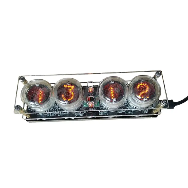 4-bit QS30-1, SZ-8 Glow Tube Clock Acrylic Case With Remote Control And LED Backlight