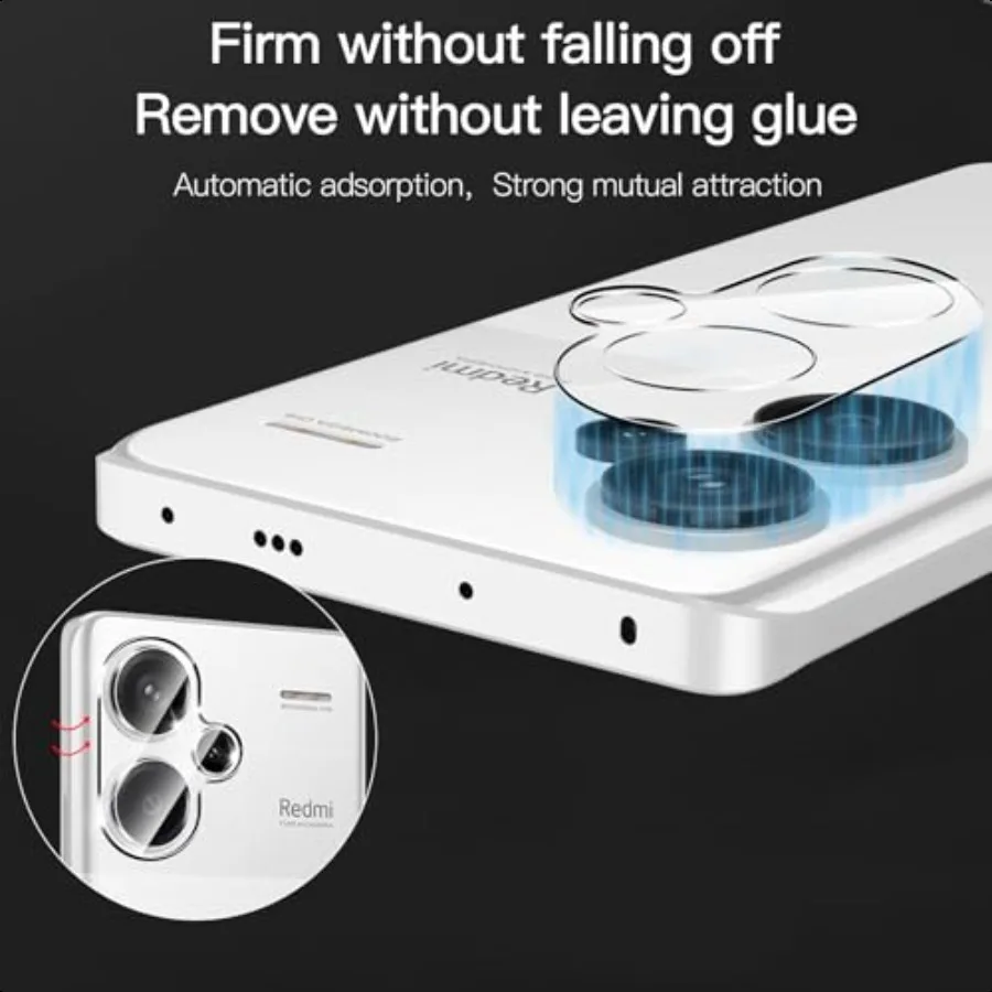 [عبوة من قطعتين] لهاتف Redmi Note 13 Pro+ 5G Note 13 Pro plus 5G 3D واقي شاشة من الزجاج المقوى واقي عدسة الكاميرا. 9H hardn.