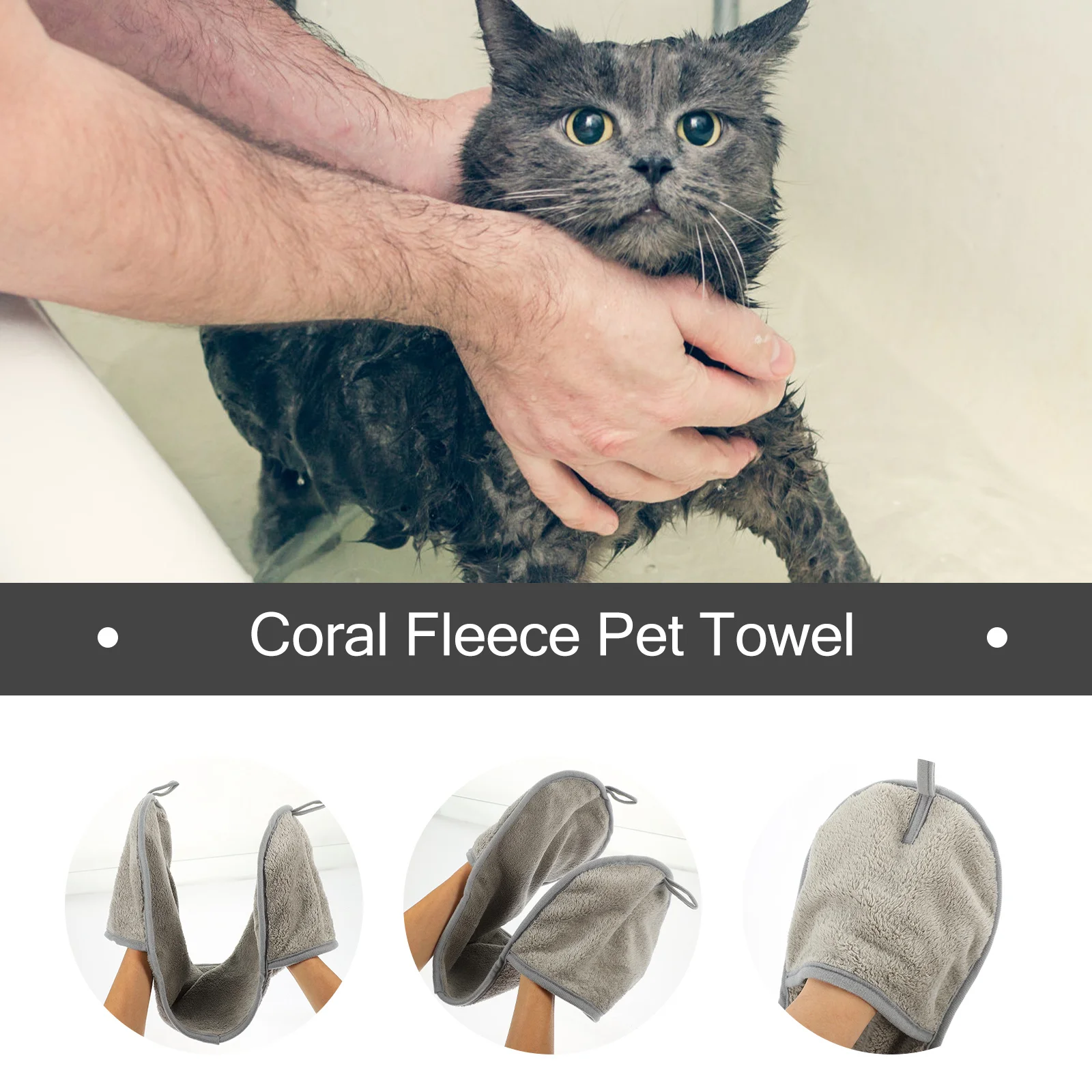 

Pet Absorbent Towel Large Coral Fleece Thickened Soft Dog Bath Towel Fast Dry Comfortable Pet Shower Supplies Towels for Dogs