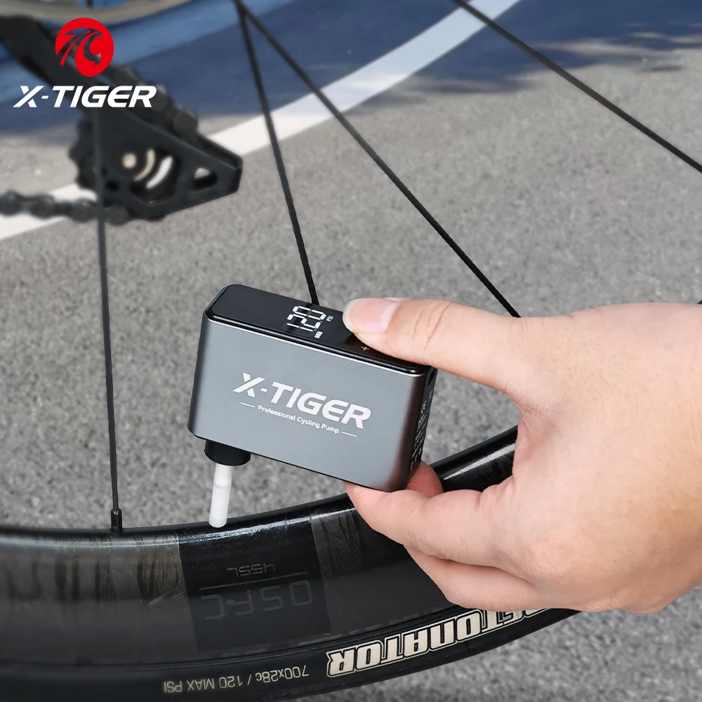 X-TIGER Mini Electric Air Pump Portable 120PSI Rechargeable Bicycle Air Pump for Bicycle Motorcycle Bicycle Pump