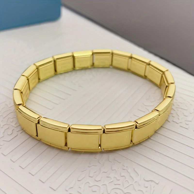 FTCY 9 mm Wide Stainless Steel Bracelets for Women Simple Trendy Style Daily Wear Silvery Charm Removable Bracelet Unisex