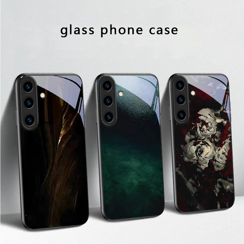 

Bark texture texture For Samsung Galaxy S20 S21 S22 S23 Plus S24 FE S25 Ultra S26 Edge S25+ S20+ S22+ Black Glass Phone Case