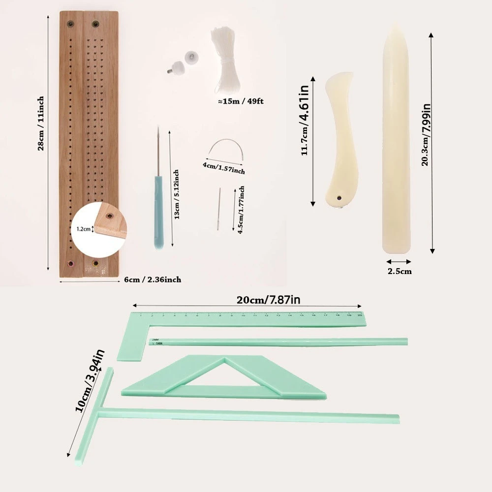 Hand Bookbinding Bookbinding Ruler Set Great Stencils Punching Tool Book Binding Kits with Needle Cutter Guide Scrapbooking Tool