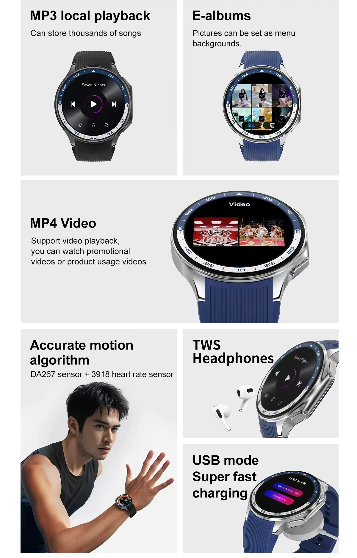 2024 ใหม่สมาร์ทนาฬิกา DT WATCH X กันน้ํา 4GB MP4 Player อัลบั้ม BT Call AMOLED ผู้ชายสมาร์ทนาฬิกาโหมดกีฬาหลายนาฬิกาผู้หญิง