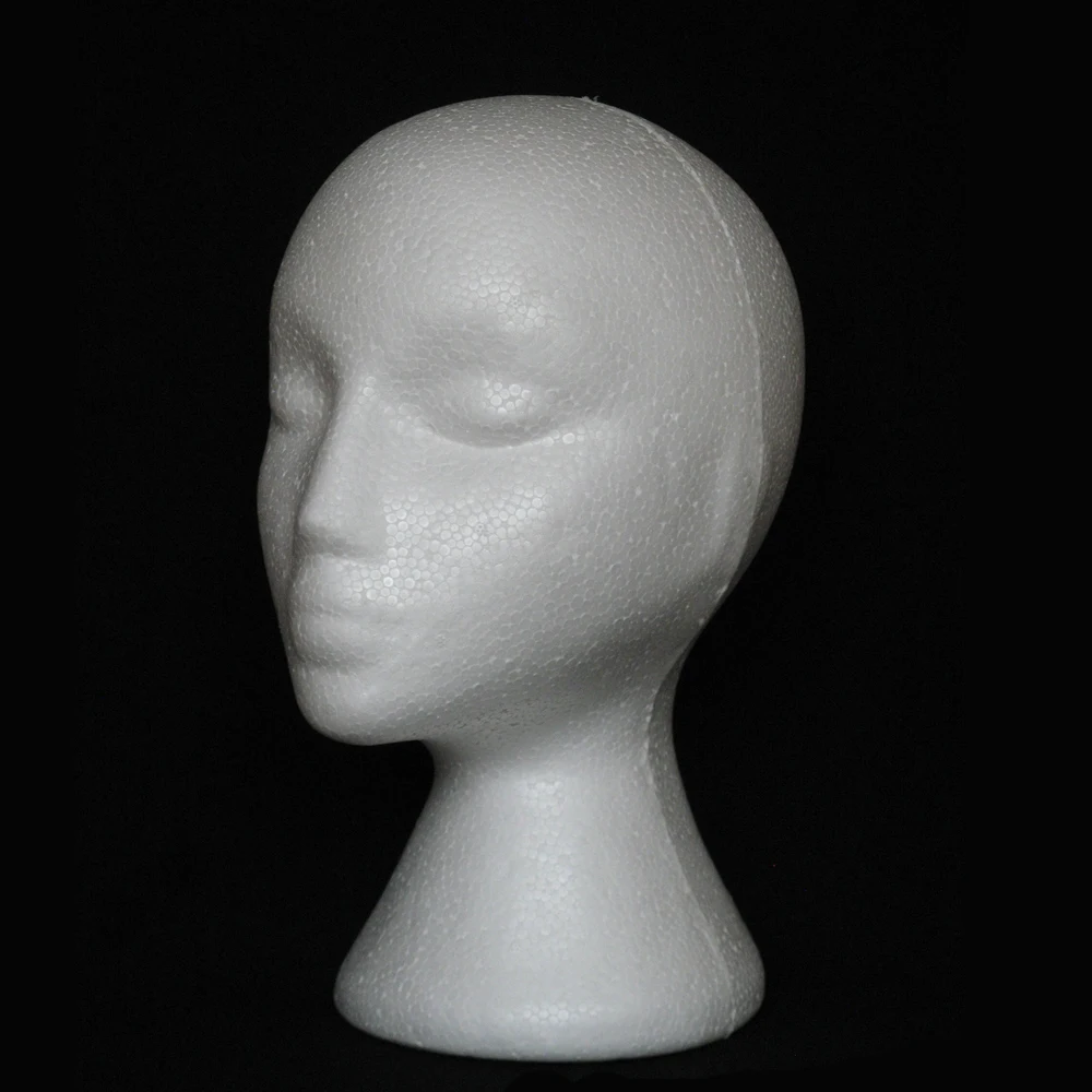 

Hairpieces Stand Holder Female Head Model Foam Wig Head Model Foam Mannequin Dummy Wig Glasses Hat Display Stand Rack