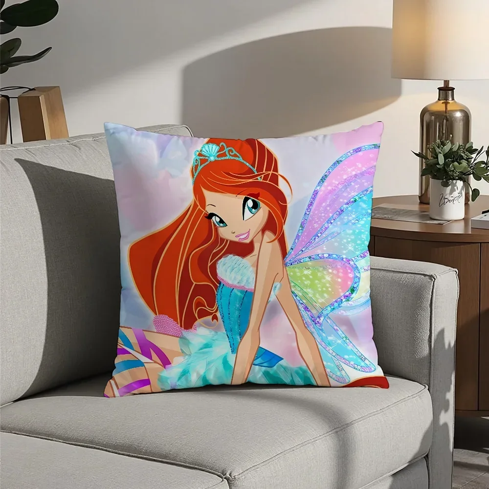 Anime Girl W-Winx Clubs Pillow Case Plush Fabric Soft  Pillowcase Double Sided Print Cushion Cover Household Gifts