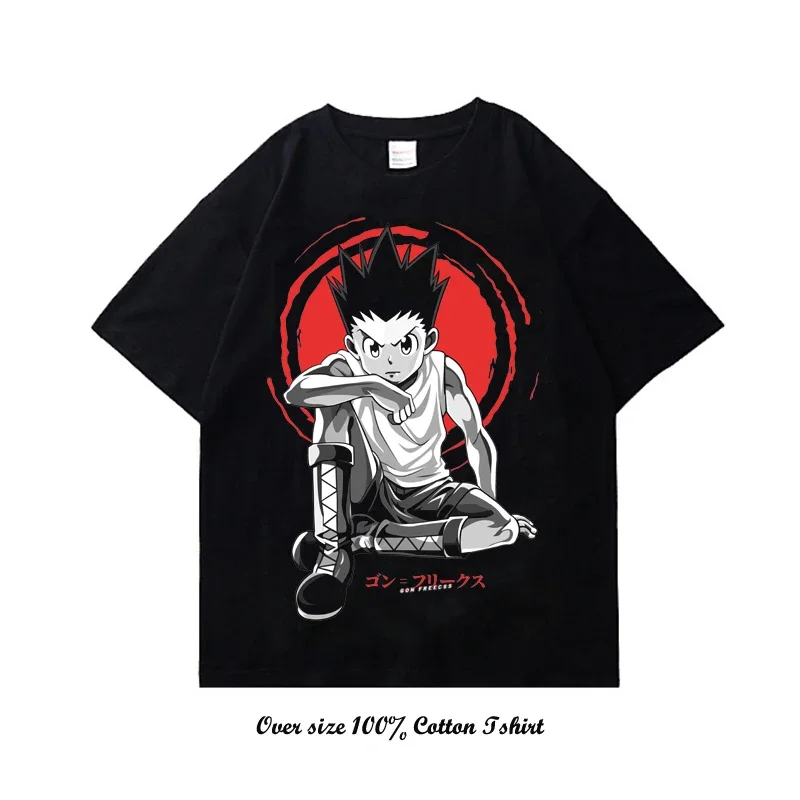 Japanese Anime Hunter X Hunter Graphic Print T Shirt Vintage Plus Size Cotton Crew Neck Short Sleeve T Shirt Women Men