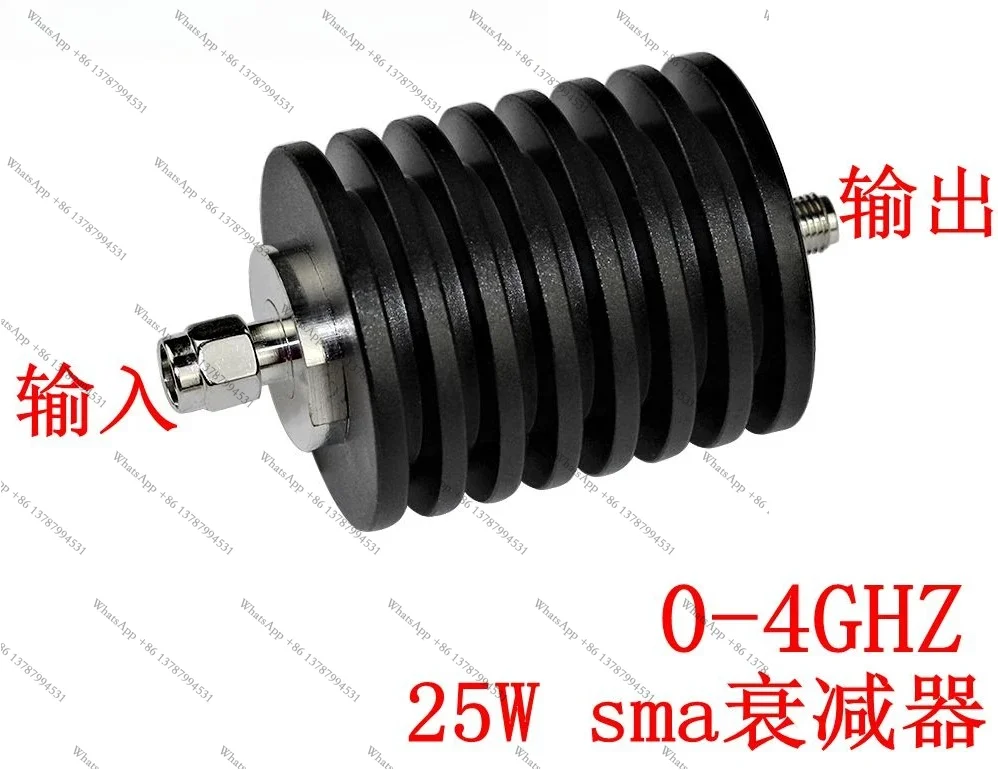 25W SMA connector fixed coaxial attenuator 1-50db, DC -4GHz,