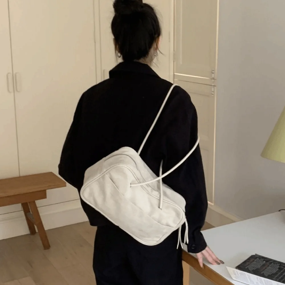 

Portable Retro Elegant Shoulder Bag Pu Leather Versatile Pillow Handbag Large Capacity Traveling Tote Bag Outdoor