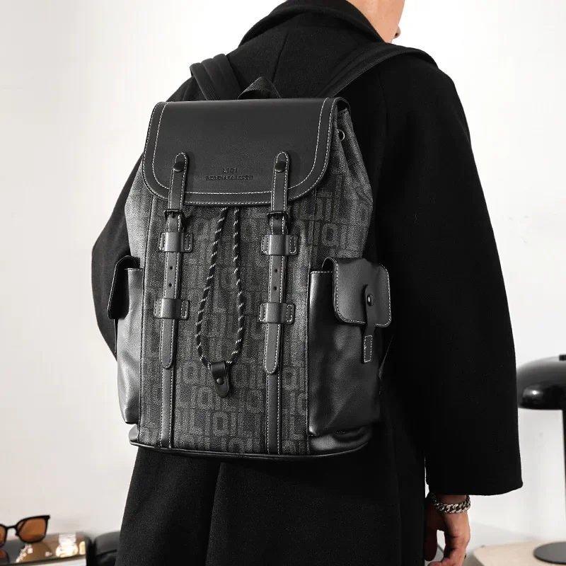 Fashion New Men's Backpack Business 15 inch Laptop Bags Large Capacity Outdoor Travel Backpack Casual Letter Print Backbags Male
