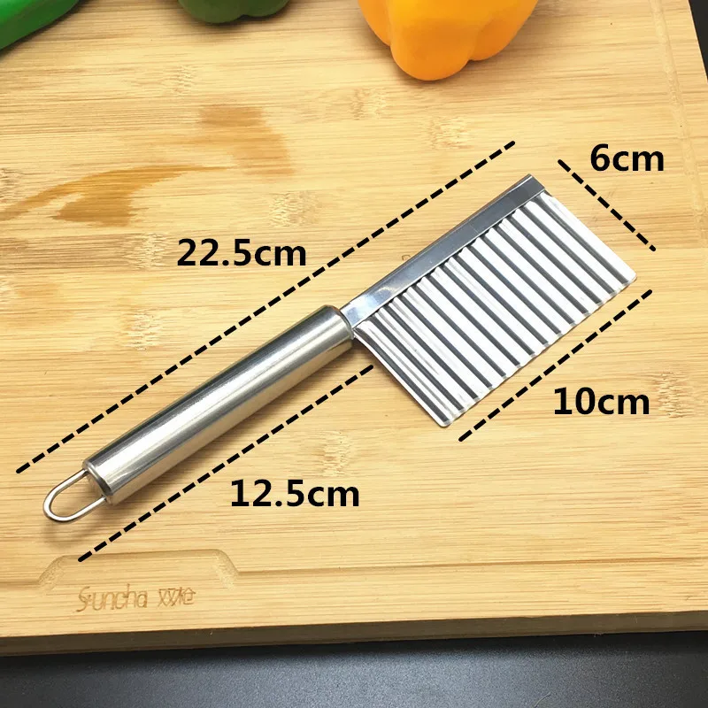 Rebanador de cocina para patatas fritas, cortador de cebolla, cuchillo, Gadgets corrugados, herramientas, suministros, procesamiento de alimentos,