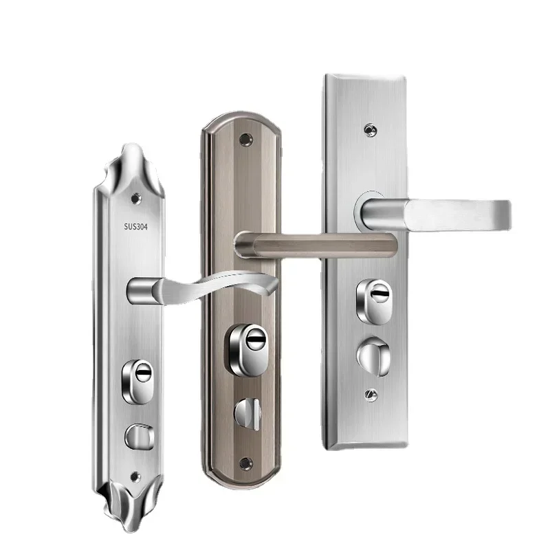 Imagem -05 - Anti-roubo Fechadura da Porta de Madeira Household General-purpose Gate Lock Handle Conjunto Aço Inoxidável Entrada Mecânica