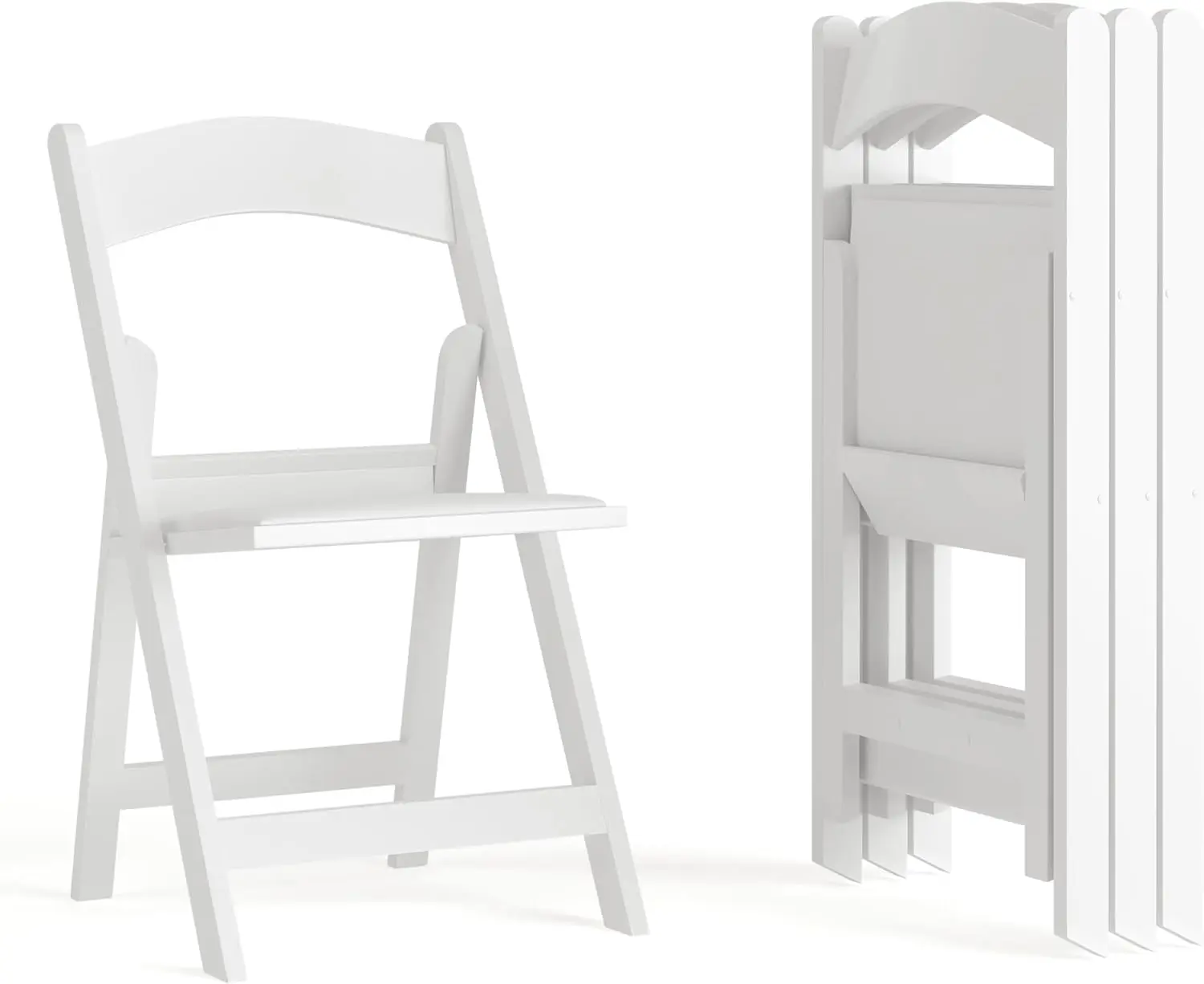 

Набор из 4 белых складных стульев, грузоподъемность 800 фунтов, легкие и штабелируемые, для мероприятий