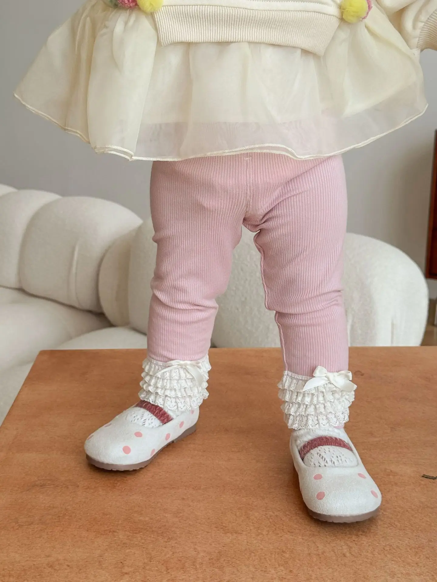 

2025 New Girls' Bunny - Printed Mesh Sweatshirt Bow Decorated Leggings Korean Style Cute Autumn Children's Clothig