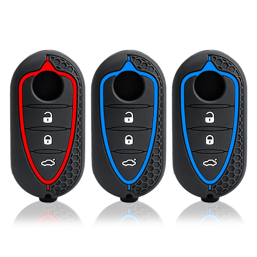Silicone Key Cover Holder For Alfa Romeo Giulietta Myth Junior 4C Romeo Mito Myth 159 GTO GTA Car Accessories Keychain