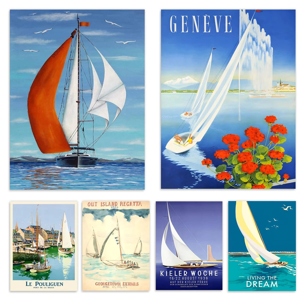 Vela marina, fanáticos de los barcos, navegación de Florida, 2020 Porquerolles, Henry Lutan, navegación, trofeos de vela, impresión de carteles de Regata