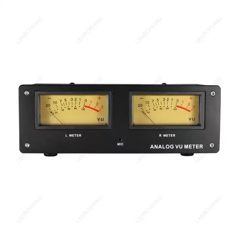 Voice Controlled Square VU Level Meter Finished Unit Aluminum Alloy Panel Warm LED Backlight Wiring Free Audio Signal Indicator - view 3