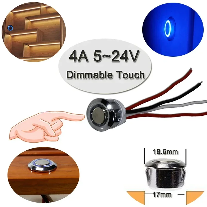 DC 5V -24V Light Dimmer Control Led Dimmer 12v Touch Switches For LED Strip Light Stepless Dimmable Brightness Controller custom