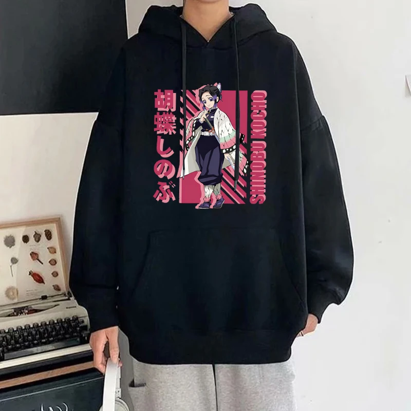 New Anime Kochou Shinobu Pattern Print Hoodies For Women Fashion Casual Sports Sweatshirts Ladies Pullovers Tops