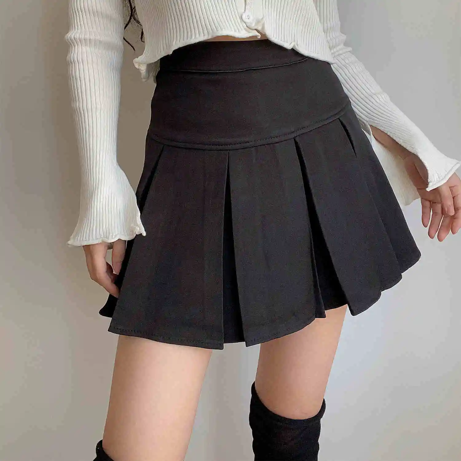 

Boxy Pleated Mini Skirt High Waist Skirt Miniskirt for Women Teengirl Preppy Style Y2K Aesthetic Outfit