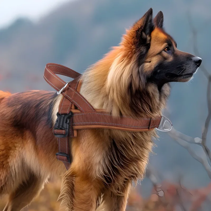 Tactical Dog Harness No Pull Reflective Saddle Vest for Large Medium Dogs Outdoor Lightweight Anti Escape Pet Collar Saddleback view 3