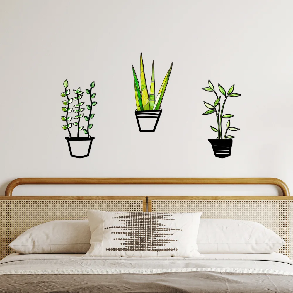 Multi-Purpose Iron Wall Decor, Colorful Geometric Hanging Ornament for Doors, Bedroom, Kitchen, No Tools DIY for Tenants