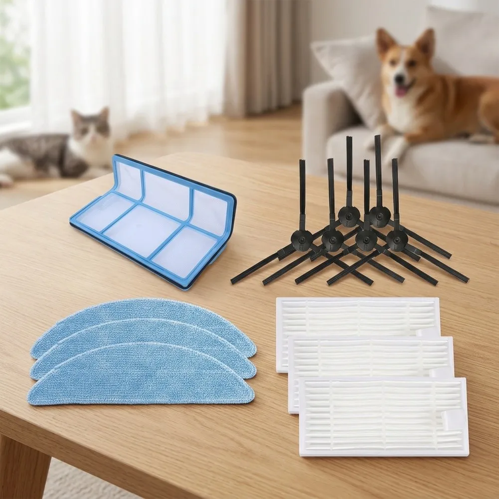 For ILIFE V5 for S for PRO V5S for PRO Robotic For Vacuum Cleaner Spare Parts Kit with Primary Filter Side Brushes and Cloth Mop