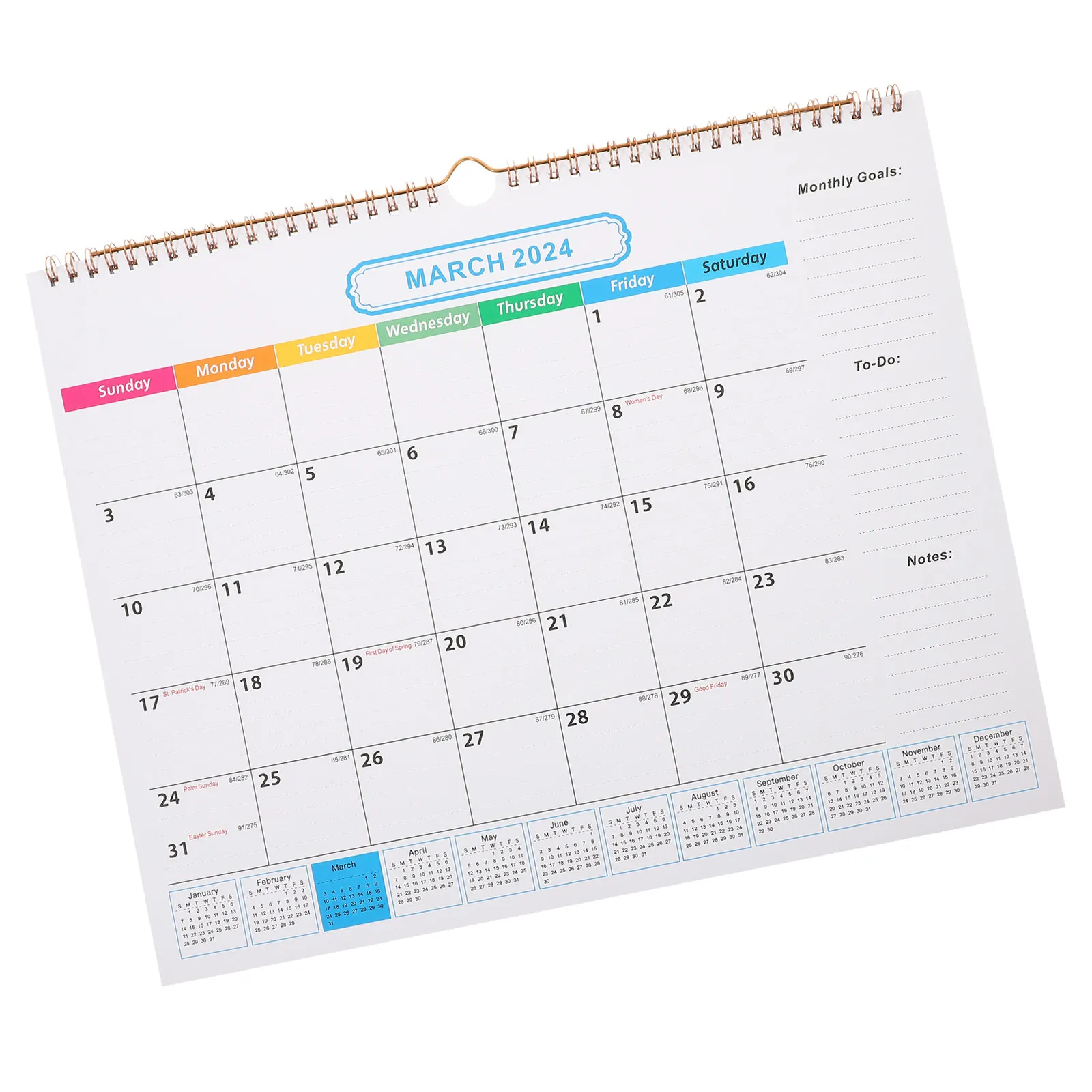 

Hanging Wall Calendar Simple Style Clear Printing 2023 2024 Monthly Appointment Countdown Daily Use Home Office