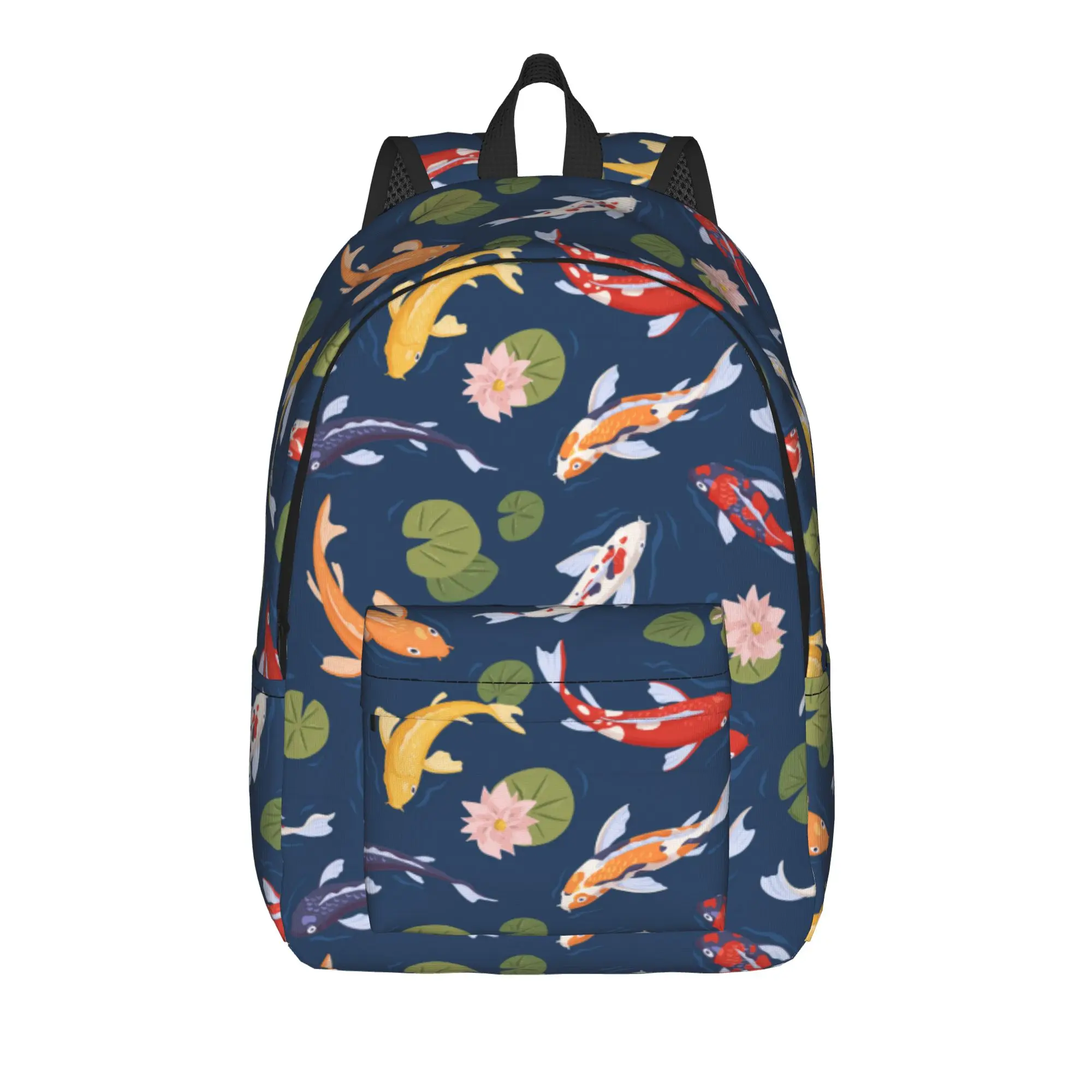 Koi Fish Japanese Pattern Backpack  Men Polyester Travel Backpacks Pattern Kawaii School Bags Rucksack