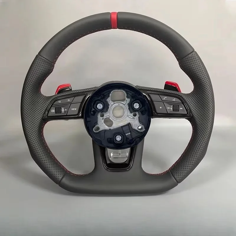 Bestselling New Product Special Offer Perforated Leather Flat Bottomed Steering Wheel for Audi A4L A5 A3 A6 A7 Q2L Q3Q5 Rs3 Rs5