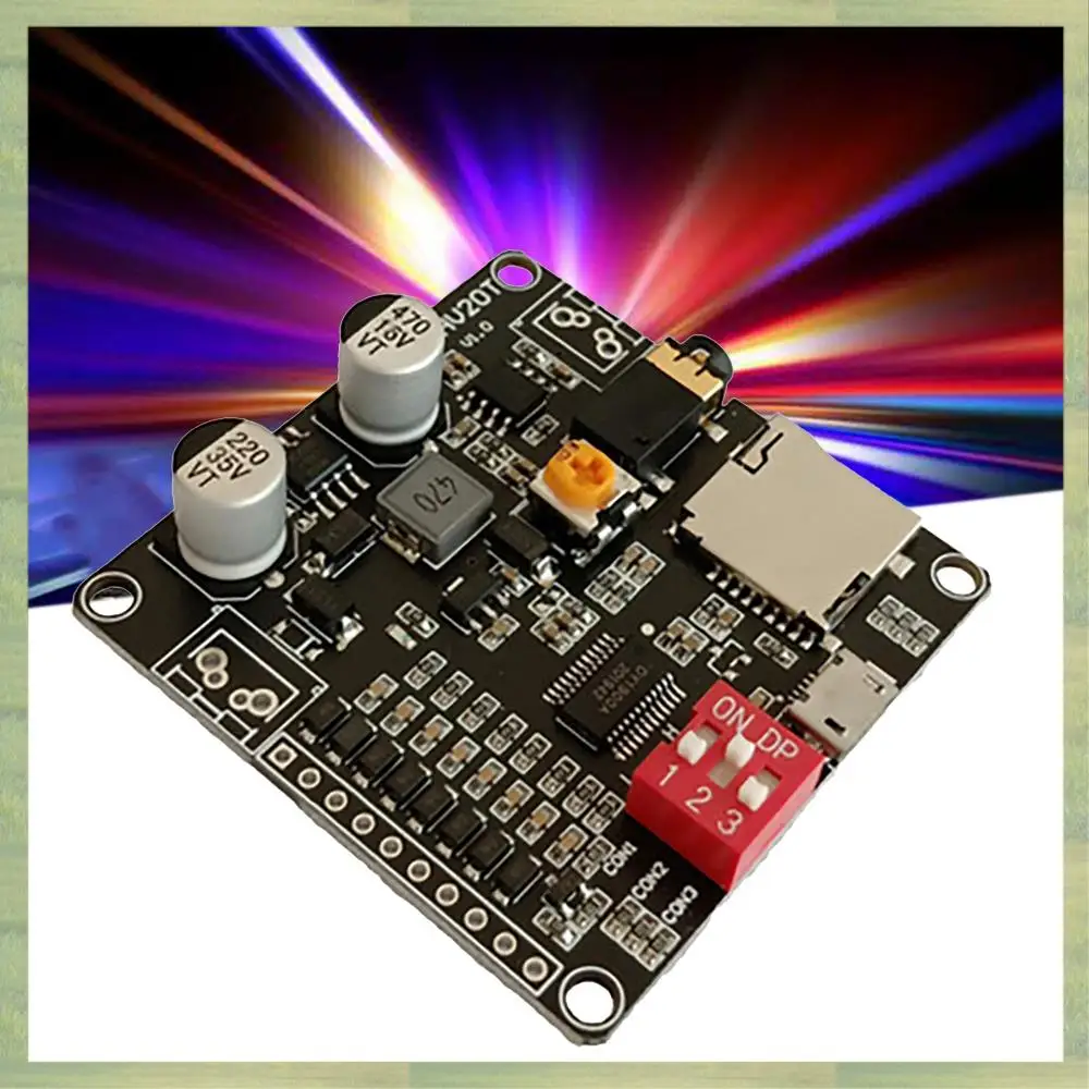 

N15R-DY-HV20T Модуль воспроизведения голоса 12 В/24 В Источник питания 10 Вт/20 Вт Поддержка карт Micro-SD MP3-плеер для Arduino