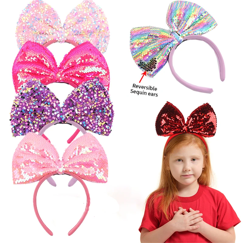 1 Stück süße Pailletten-Haarreifen mit Schleife, geeignet für den täglichen Urlaub von Mädchen, perfektes Geburtstagsgeschenk, Damen-Party-Haarschmuck