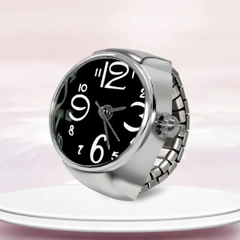  Modern Minimalist Finger Ring Watch Elastic Stretchy Finger Band Ring Watch