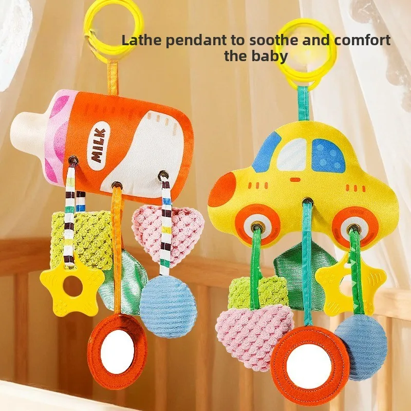 Juguete para bebé, cuna móvil y sonajero para cochecito con mordedor con cuerda para recién nacidos y bebés de 0 a 6 años o más