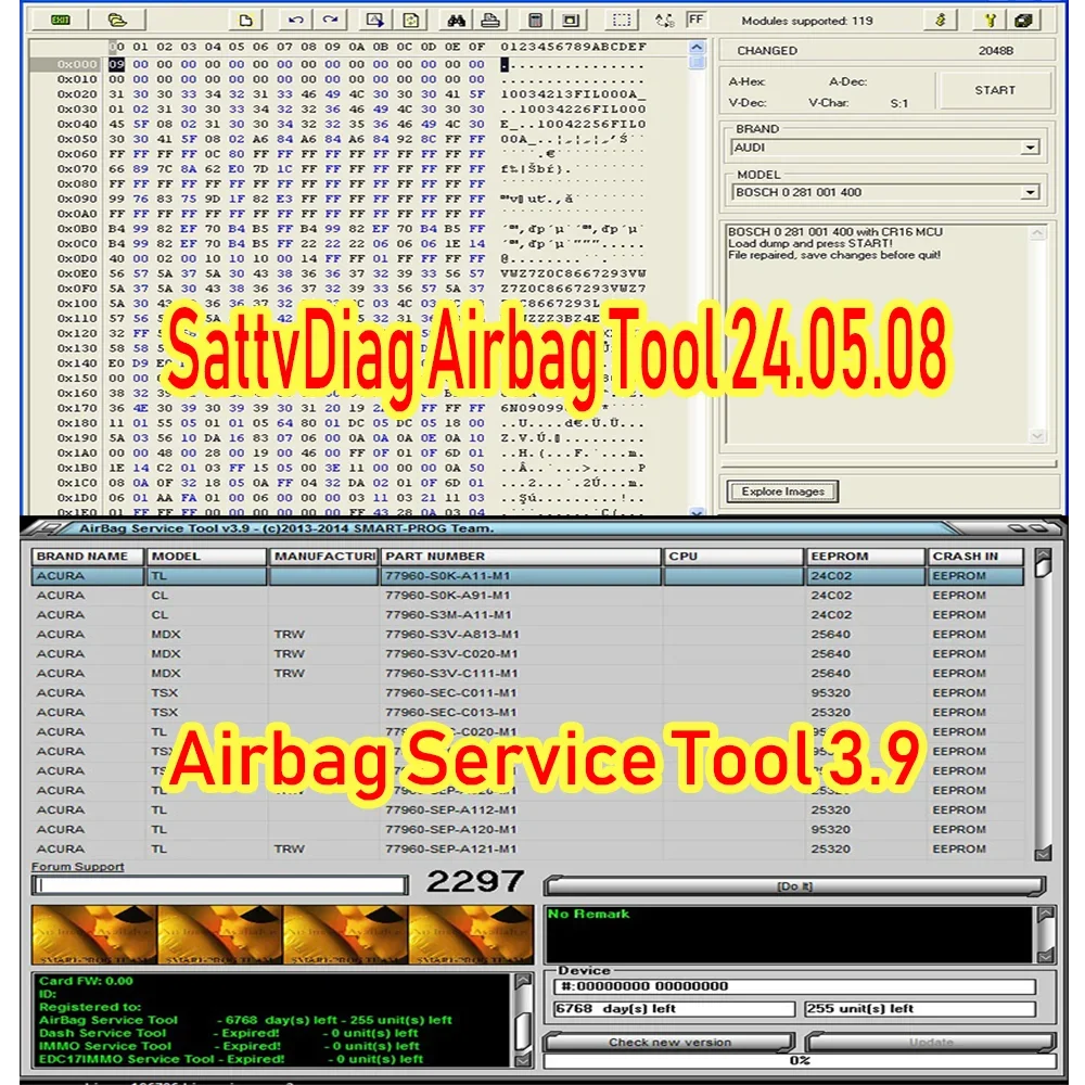 Airbag Service Tool 3.9 | SattvDiag Airbag Tool 24.05.08+Keygen For Car Repair Tool ECU Programming Tool